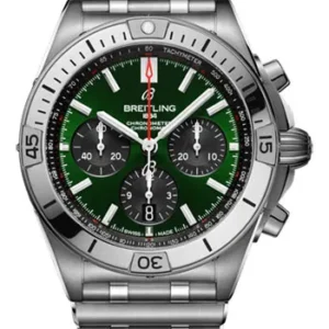 Breitling Chronomat B01 Green Dial on Bracelet Ref. AB0134101L1A1 with Card