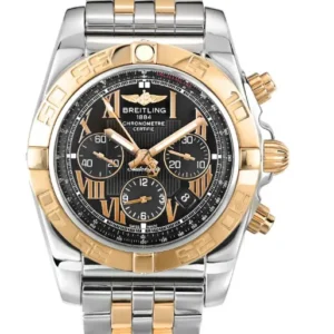 Breitling Chronomat Black Roman Dial on Stainless Steel/Rose Gold Ref. CB0110 with Card 2016