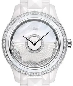 Christian Dior VIII Grand Bal OG White Ceramic Diamond Dial on Ceramic Ref. CD124BE4 with Papers