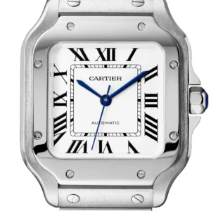 Cartier Santos Medium Silver Roman Dial on Stainless Steel Bracelet Ref. 4075 / WSSA0029 with Card 2024