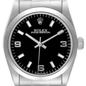 Rolex Oyster Perpetual Black Dial on Oyster Steel Bracelet Ref. 67480