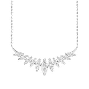 LADIES NECKLACE 4CT MARQUISE DIAMOND 14K WHITE GOLD