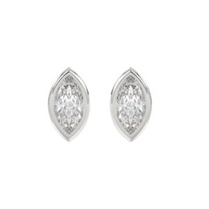 LADIES SOLITAIRE EARRINGS 3CT MARQUISE DIAMOND 14K WHITE GOLD
