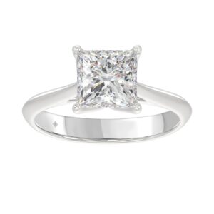 LADIES SOLITAIRE RING 2 1/2CT PRINCESS DIAMOND 14K WHITE GOLD