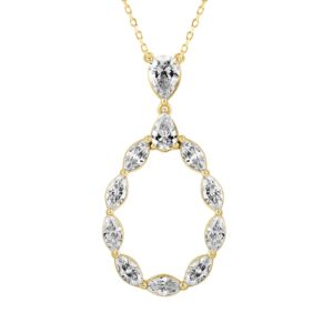 LADIES PENDANT WITH CHAIN  2 1/2CT MARQUISE/PEAR DIAMOND 14K YELLOW GOLD