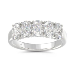 14K WHITE GOLD 2.00CT OVAL DIAMOND LADIES BAND