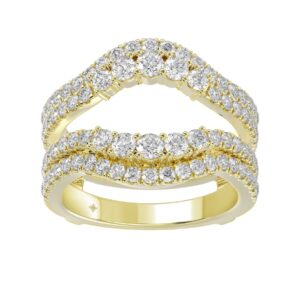 14K YELLOW GOLD 1 1/4CT ROUND DIAMOND LADIES WRAP RING