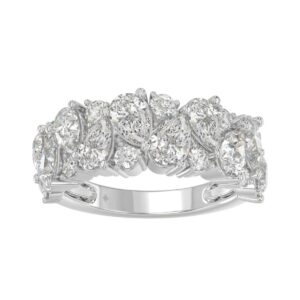 10K WHITE GOLD 3.00CT ROUND/PEAR DIAMOND LADIES RING