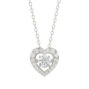 10K WHITE GOLD 3/4CT ROUND DIAMOND LADIES PENDANT WITH CHAIN (CENTER STONE ROUND DIAMOND 1/2CT)