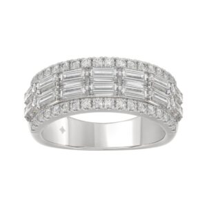 14K WHITE GOLD 1 1/4CT ROUND/BAGUETTE DIAMOND LADIES BAND