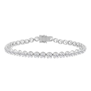 14K WHITE GOLD 9.00CT ROUND DIAMOND LADIES BRACELET