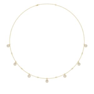 14K YELLOW GOLD 1.00CT ROUND/PEAR DIAMOND LADIES NECKLACE