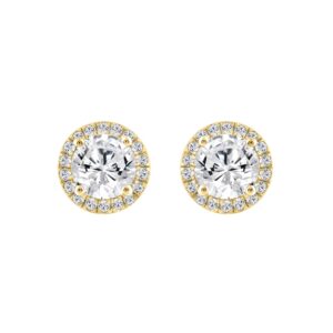 14K YELLOW GOLD 2 1/4CT ROUND DIAMOND LADIES EARRINGS